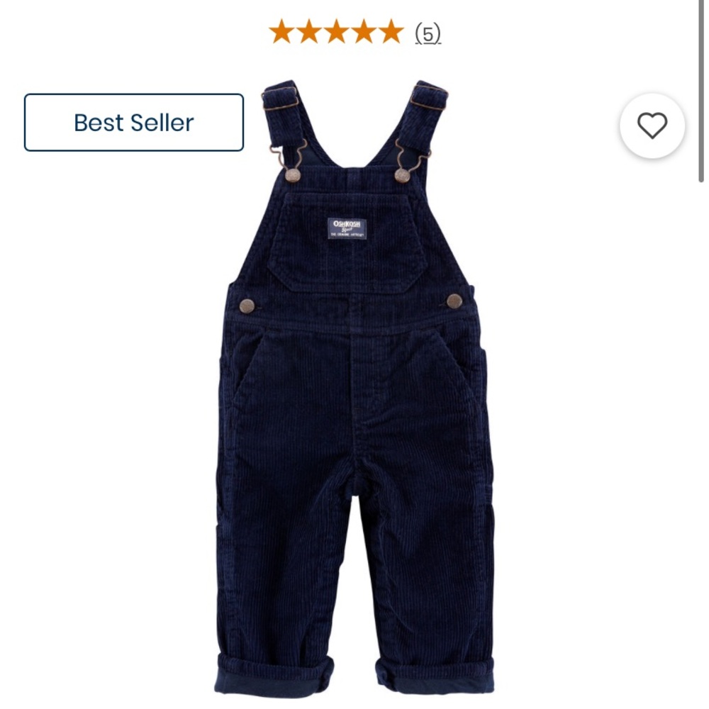 OshKosh Jersey-Lined Corduroy Overalls